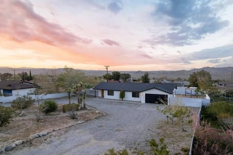 Property building, Natural landscape, Mountain view, Sunset