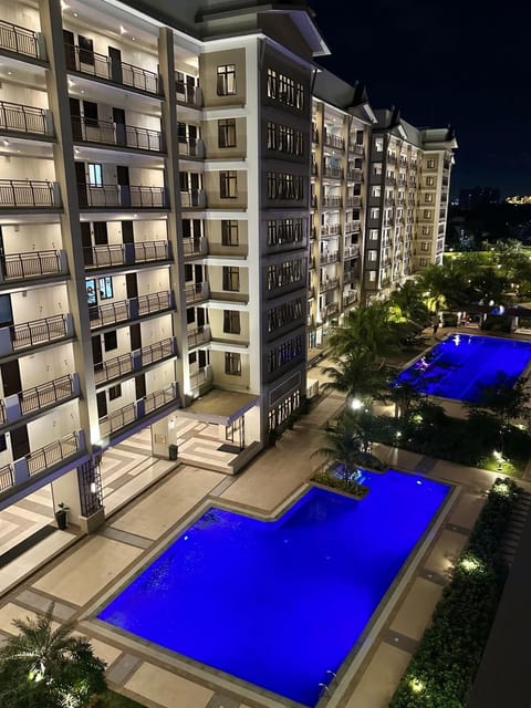 Property building, Night, Pool view, Swimming pool