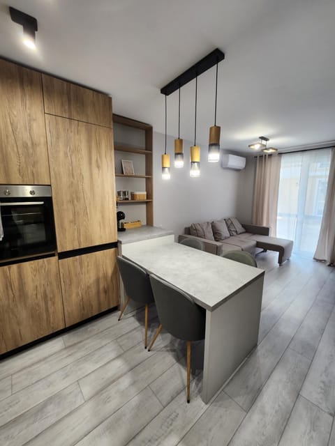 Kitchen or kitchenette, Living room, Seating area, Dining area, oven, stove