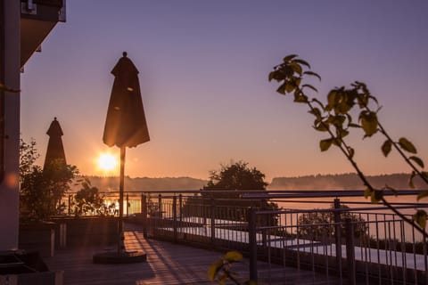 Property building, Lake view, Sunrise