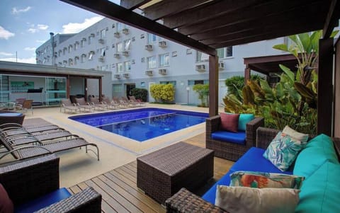 Patio, Balcony/Terrace, Seating area, Pool view, Swimming pool