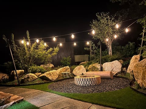 Night, Garden, Garden view