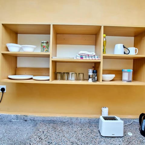 Kitchen or kitchenette, toaster