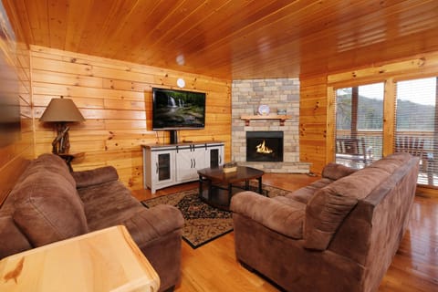 Living room, fireplace