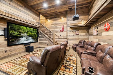 Abundantly Blessed Indoor Pool Movie Theater House in Sevier County