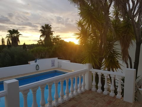 Natural landscape, Garden view, Swimming pool, Sunset