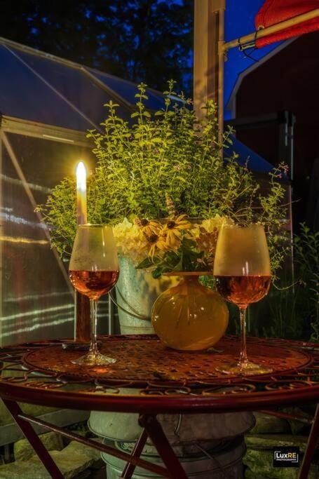 Patio, Night, Garden, Dining area, Garden view