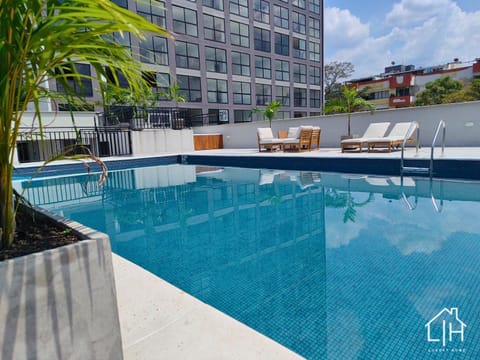 Pool view, Swimming pool, sunbed