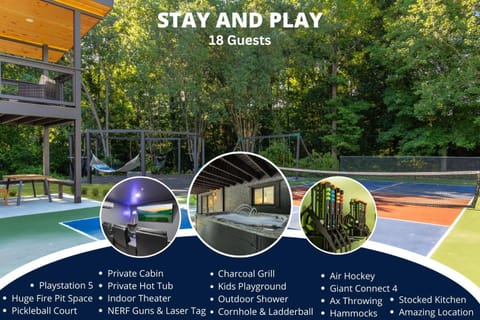 Stay & Play 18 Guest Family Fun - Pickleball Court House in Sevierville