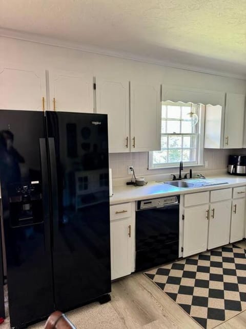 Kitchen or kitchenette, dishwasher, oven, stove