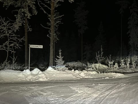 Night, Natural landscape, Winter