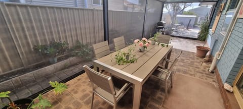 Patio, Seating area, Dining area, Garden view