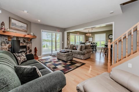 Living room, Seating area, Lake view