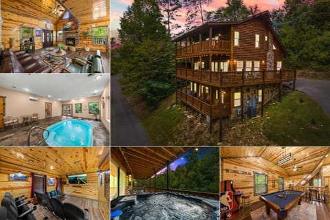 Indoor Pool, Near Dollywood, Theater, Luxury Cabin House in Pigeon Forge