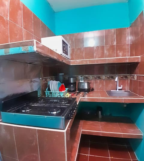 Kitchen or kitchenette, minibar, stove