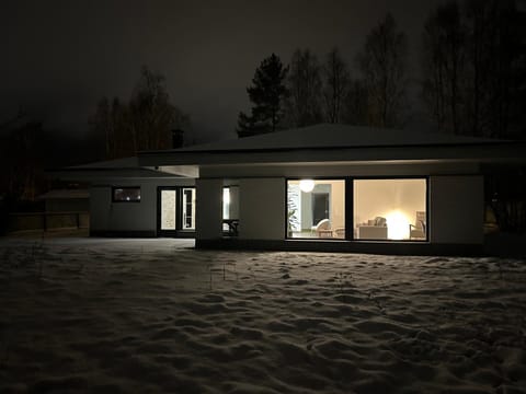 Property building, Night, Winter