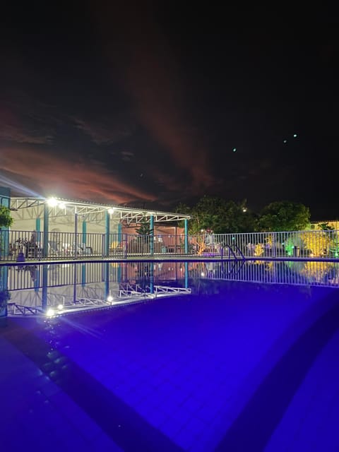 Night, Pool view, Swimming pool, Swimming pool