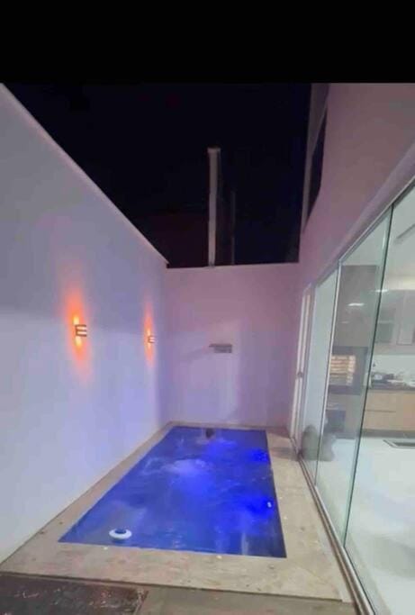 Night, Pool view, Swimming pool