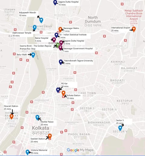 Swarna Biroti 20 mins Airport,100Mbps,SmartTV Apartment in Kolkata