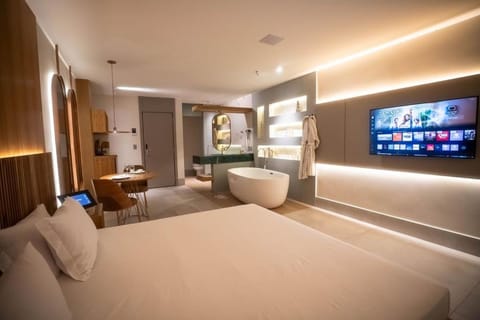 Bed, TV and multimedia, Living room, Photo of the whole room, Bedroom