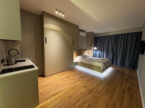 Bed, Kitchen or kitchenette, Photo of the whole room, Bedroom, air conditioner