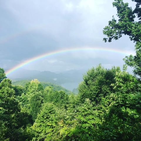 Morning View Over Lake Fontana House in Fontana Lake