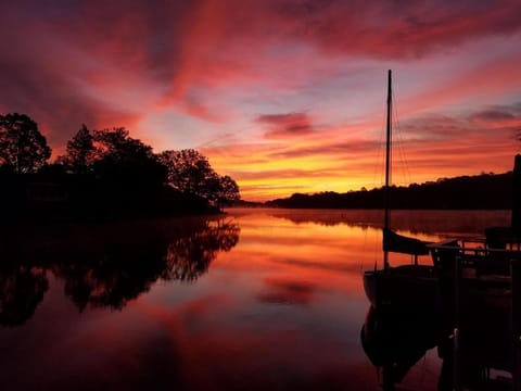 Natural landscape, Lake view, Sunset