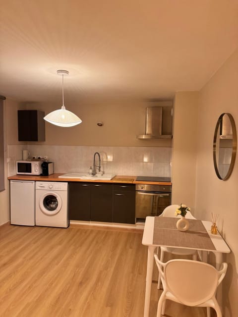 Kitchen or kitchenette, oven, stove