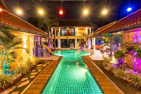 Night, Pool view, Swimming pool