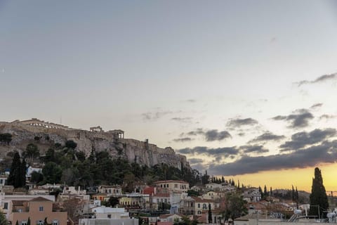 Nearby landmark, City view, Sunset