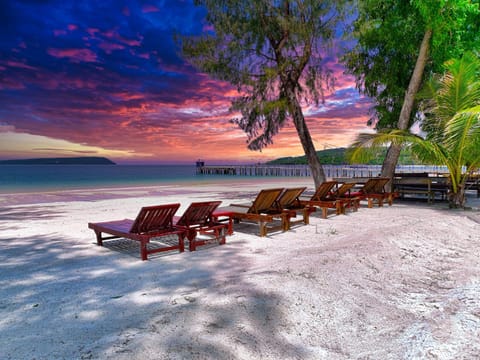 Beach, Sea view, Sunset