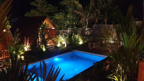 Night, Pool view, Swimming pool