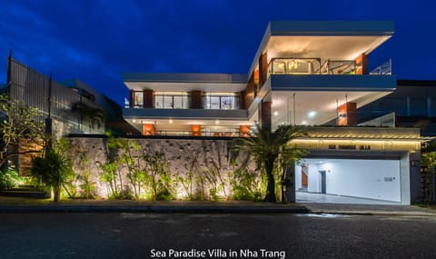 Property building, Night, Garden, Garden view