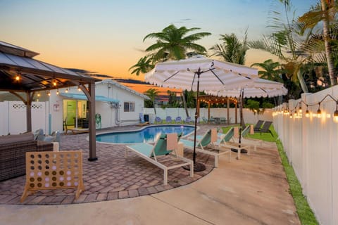 Natural landscape, Pool view, Swimming pool, sunbed