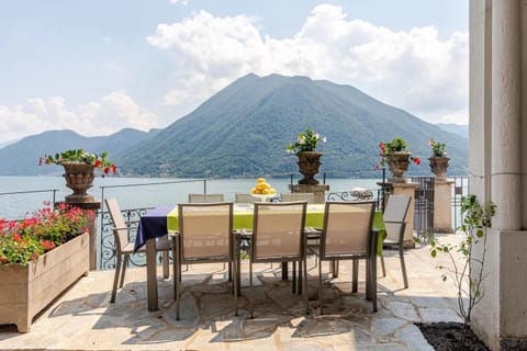 Patio, Spring, Day, Natural landscape, View (from property/room), Dining area, Lake view, Mountain view