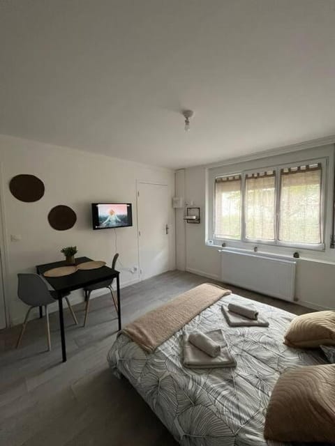 Bed, TV and multimedia, Photo of the whole room, Bedroom, towels