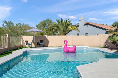 Patio, Day, Natural landscape, Pool view, Swimming pool, sunbed