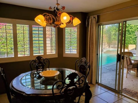 Seating area, Dining area, Pool view