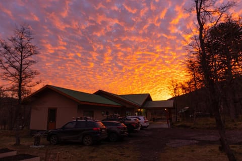 Property building, Natural landscape, Sunset, Parking