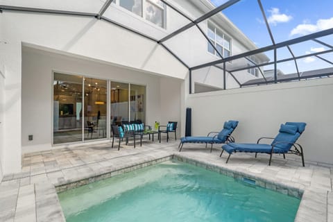 Patio, Pool view, Swimming pool, sunbed