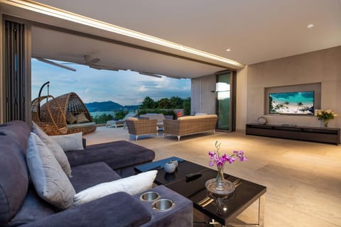 TV and multimedia, Living room, Seating area, Mountain view, Sea view