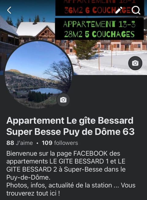 SUPER BESSE station LE GITE BESSARD 2 quartier bois de la reine 5 couchages Apartment in Besse-et-Saint-Anastaise