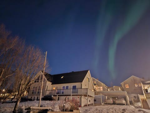 Property building, Night, Winter