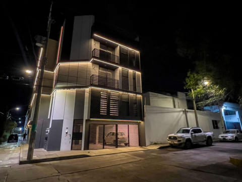 Property building, Night, Neighbourhood, Parking