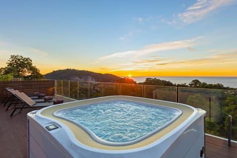 Patio, Hot Tub, Sea view, Sunset