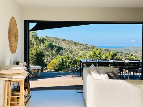 Patio, Natural landscape, Living room, Dining area, Mountain view