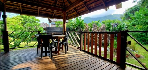 Patio, Dining area, Mountain view