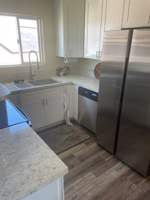 Kitchen or kitchenette, dishwasher, oven, stove