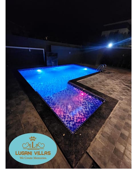 Night, Pool view, Swimming pool