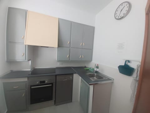 Kitchen or kitchenette, dishwasher, oven, stove